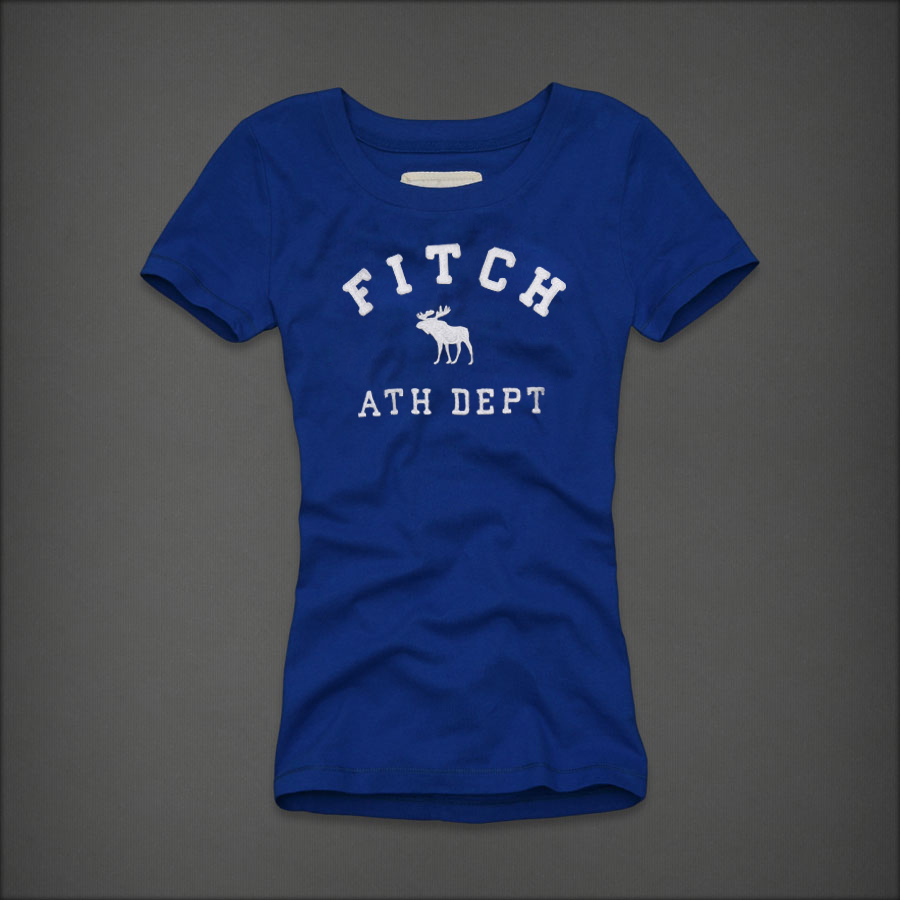 Abercrombie Fitch Mujeres De Cuello Redondo Corto Remera AF8282